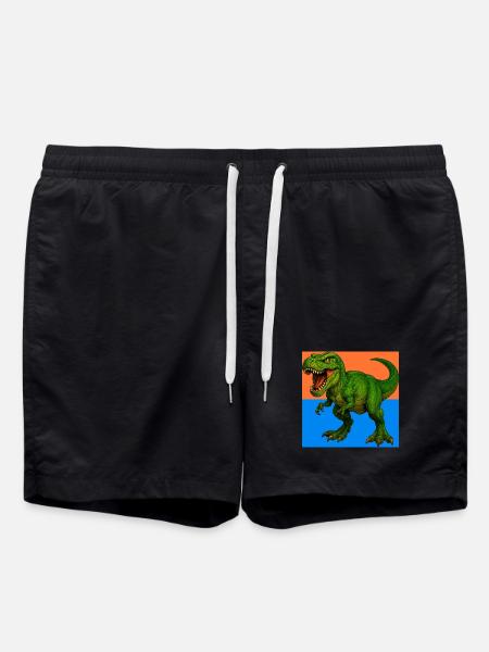Dinosaurier - Badeshorts - Schwarz