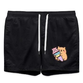 Capybara School Child – 1st Grade - Swim Trunks - black - Front - AI Model Male 185 light (185cm)