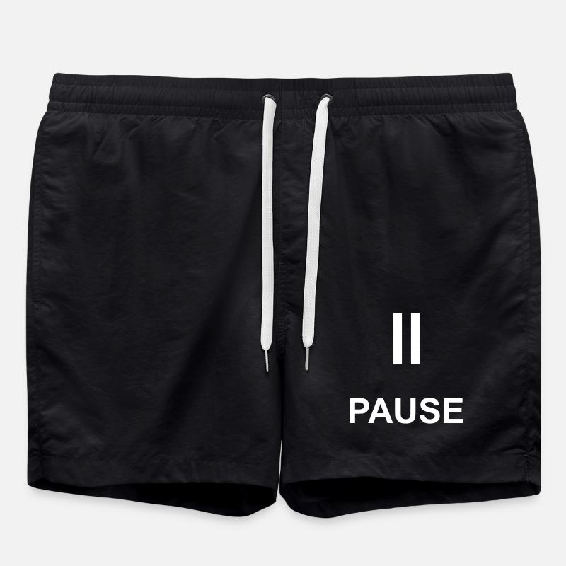 Pause Auszeit Geschenk Statement - Badeshorts - Schwarz