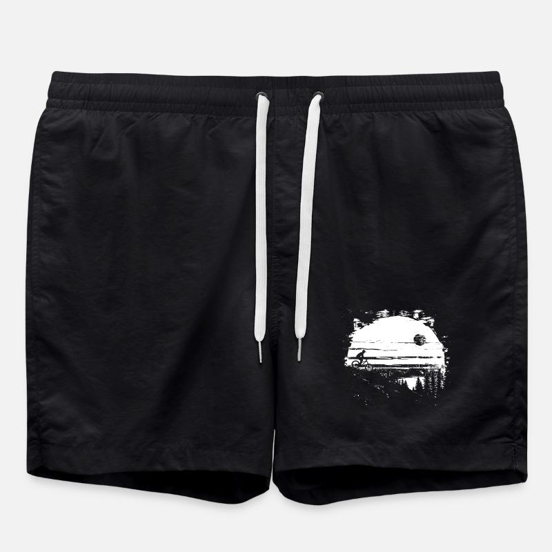 Radfahrer Grafik - Badeshorts - Schwarz