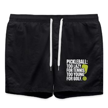 Pickleball Player Too Lazy For Tennis Pickleball - Swim Trunks - black - Front - AI Model Male 185 light (185cm)