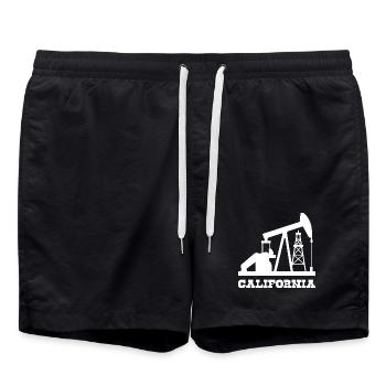 Conception de pompe pour champs pétrolifères californiens - Short de bain - noir - Devant - AI Model Male 185 light (185cm)