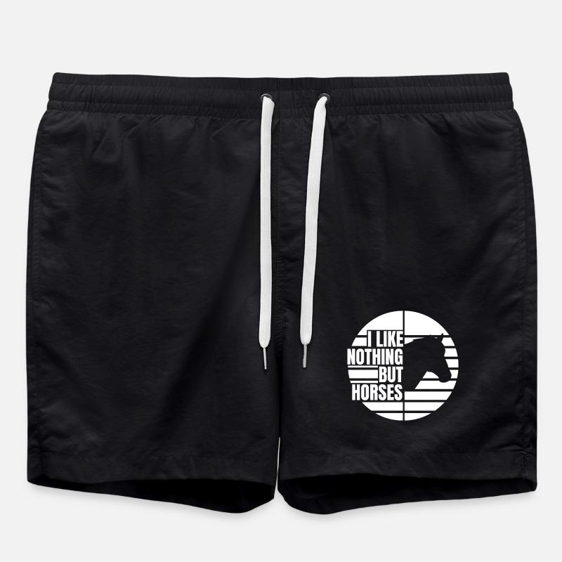 Ich mag Pferde - Badeshorts - Schwarz