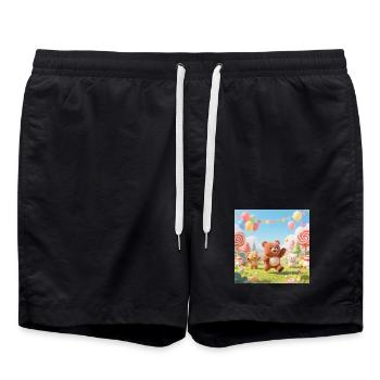 Jamboree des ours colorés - Short de bain - noir - Devant - AI Model Male 185 light (185cm)