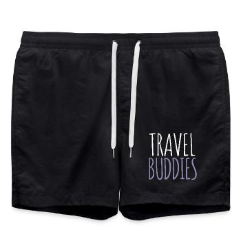 Reisebegleiter - Badeshorts - Schwarz - Vorne - AI Model Male 185 light (185cm)