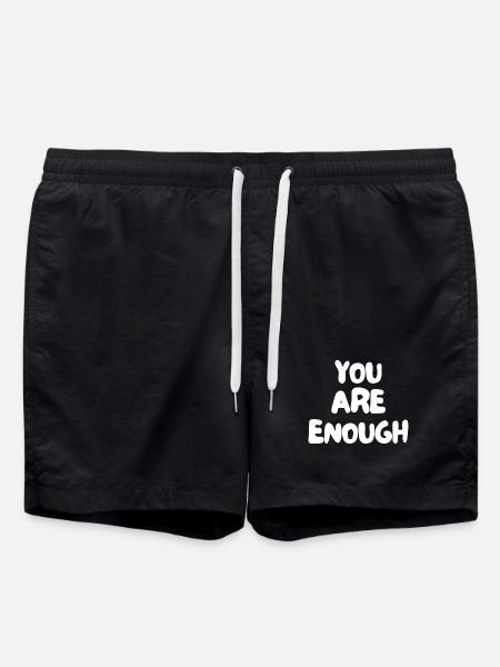 you are enough - Swim Trunks - black