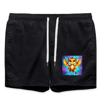 dragon - Swim Trunks - black - Front - AI Model Male 185 light (185cm)