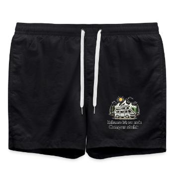 Zuhause ist, wo mein Camper steht - Badeshorts - Schwarz - Vorne - AI Model Male 185 light (185cm)