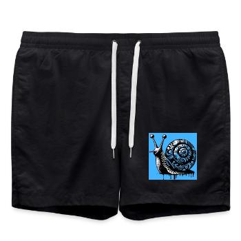Schnecke - Badeshorts - Schwarz - Vorne - AI Model Male 185 light (185cm)