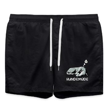 Hundemüde Irischer Wolfshund Wolfshundbesitzer - Badeshorts - Schwarz - Vorne - AI Model Male 185 light (185cm)