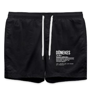 Dönekes Ruhrpott Dialekt, Ruhrgebiet Slang, Hoodie - Badeshorts - Schwarz - Vorne - AI Model Male 185 light (185cm)