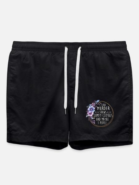 Murder Shows Comfy Clothes Funny Quote - Swim Trunks - black