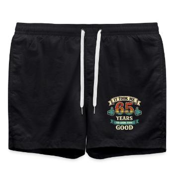 65 Years - It Took Me 65 Years To Be This Beautiful - Swim Trunks - black - Front - AI Model Male 185 light (185cm)