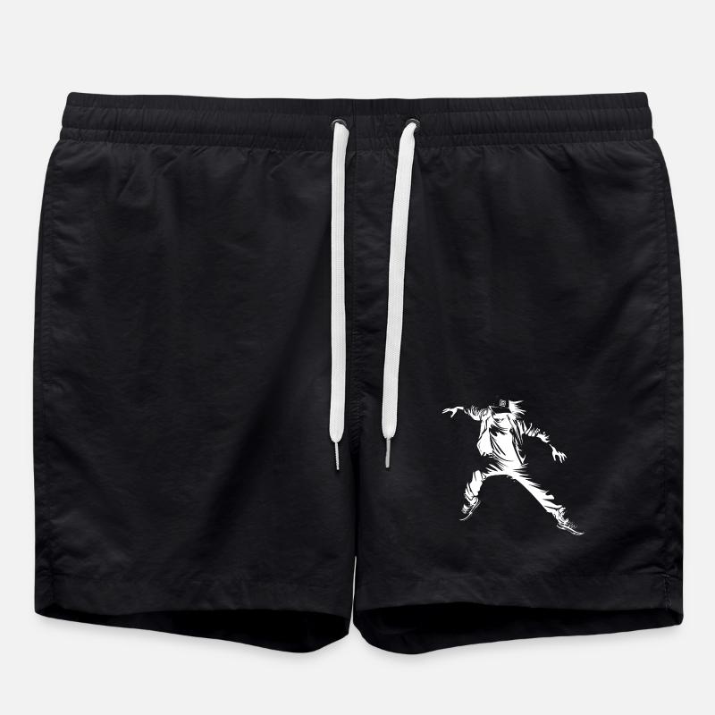 Breakdance Sketch - Swim Trunks - black