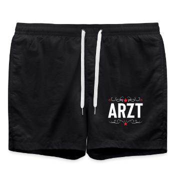 Arzt Beruf - Badeshorts - Schwarz - Vorne - AI Model Male 185 light (185cm)