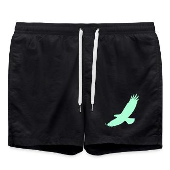 Falke im Flug - Badeshorts - Schwarz - Vorne - AI Model Male 185 light (185cm)