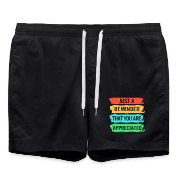 Employé de la semaine Employé du mois - Short de bain - noir - Devant - AI Model Male 185 light (185cm)