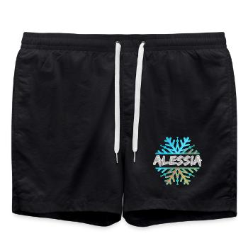 Alessia als Vorname - Badeshorts - Schwarz - Vorne - AI Model Male 185 light (185cm)