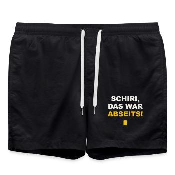 Schiri Das War Abseits - Badeshorts - Schwarz - Vorne - AI Model Male 185 light (185cm)