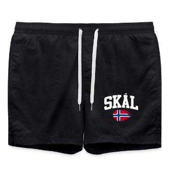 Norway Vacation Norge Fjords Travel Scandinavian - Badeshorts - Schwarz - Vorne - AI Model Male 185 light (185cm)