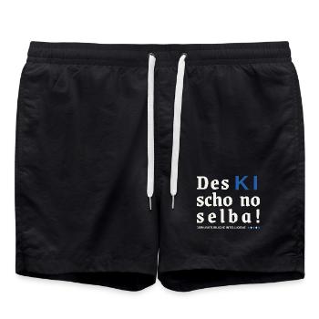 Des KI schon no selba! 100% natürliche Intelligenz - Badeshorts - Schwarz - Vorne - AI Model Male 185 light (185cm)