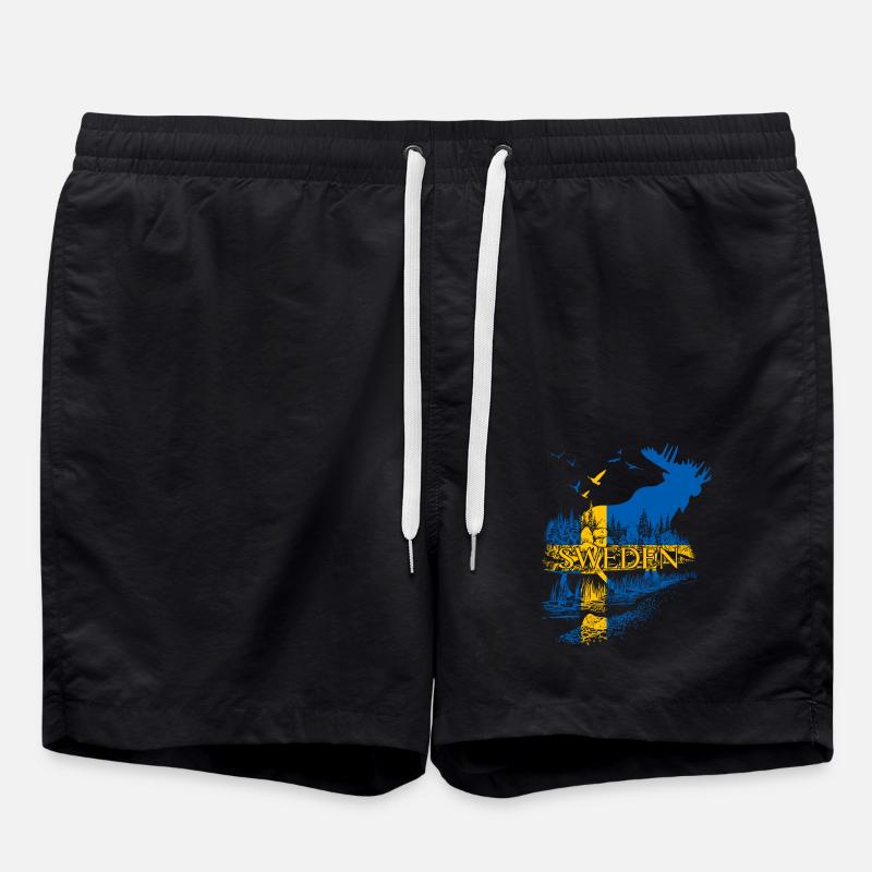 SUÈDE ORIGNAL DRAPEAU SUÉDOIS - Short de bain - noir