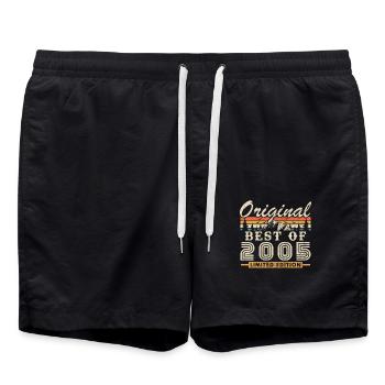 2005 Vintage Retro Cadeau D’anniversaire - Short de bain - noir - Devant - AI Model Male 185 light (185cm)
