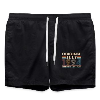 Geburtstagsgeschenk Geboren im Juli 1994 - Badeshorts - Schwarz - Vorne - AI Model Male 185 light (185cm)