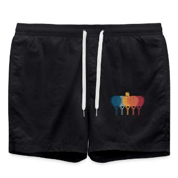 Retro Vintage Padel Tennisschläger - Badeshorts - Schwarz - Vorne - AI Model Male 185 light (185cm)