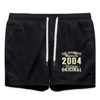 Original 2004 Vinatge Birthday Gift - Swim Trunks - black - Front - AI Model Male 185 light (185cm)