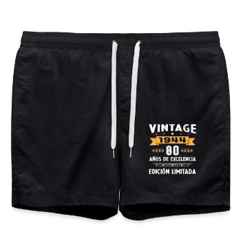 80 Years Vintage 1944 Cadeau d’anniversaire - Short de bain - noir - Devant - AI Model Male 185 light (185cm)