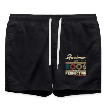 2006 Vintage Retro Cadeau D’anniversaire - Short de bain - noir - Devant - AI Model Male 185 light (185cm)