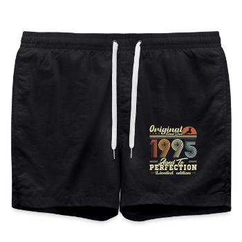 30 Jahre 1995 Vintage Retro Geburtstagsgeschenk - Badeshorts - Schwarz - Vorne - AI Model Male 185 light (185cm)