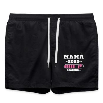 Maman 2025 future maman portant la grossesse - Short de bain - noir - Devant - AI Model Male 185 light (185cm)