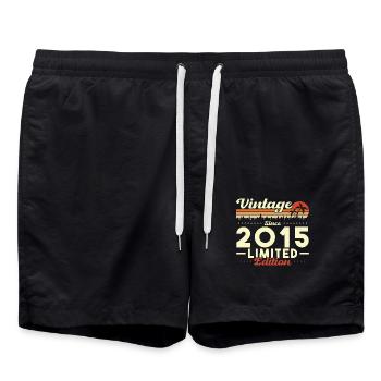 Original 2015 Vintage Cadeau Anniversaire Rétro - Short de bain - noir - Devant - AI Model Male 185 light (185cm)