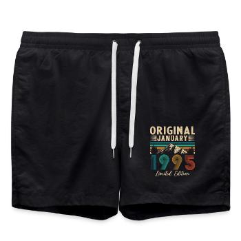 Birthday Gift Born In January 1995 - Swim Trunks - black - Front - AI Model Male 185 light (185cm)