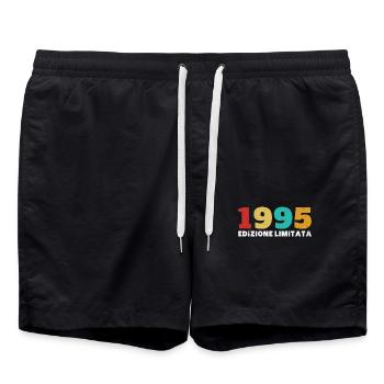 1995 Retro Vintage Birthday Gift - Swim Trunks - black - Front - AI Model Male 185 light (185cm)