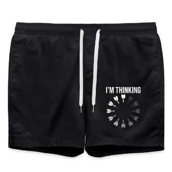 Jeu Humour Joueur de Fléchettes - Short de bain - noir - Devant - AI Model Male 185 light (185cm)