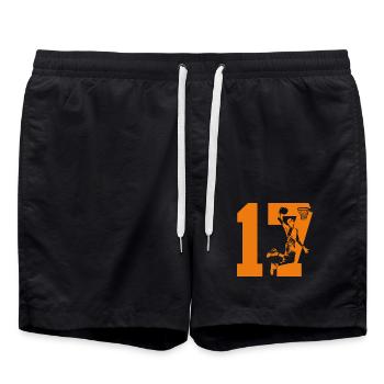 NUMÉRO 17 : 17E ANNIVERSAIRE DE BASKET-BALL - Short de bain - noir - Devant - AI Model Male 185 light (185cm)