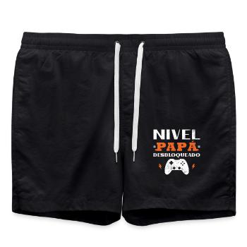 Dad level unlocked Intended Parents - Swim Trunks - black - Front - AI Model Male 185 light (185cm)