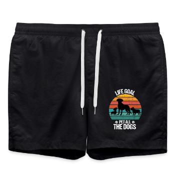 Chien Chien Chien Amoureux des chiens Propriétaire de chien Retro Wau - Short de bain - noir - Devant - AI Model Male 185 light (185cm)