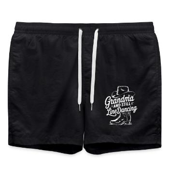 Cool danse en ligne grand-mère. Mamie aime danser - Short de bain - noir - Devant - AI Model Male 185 light (185cm)