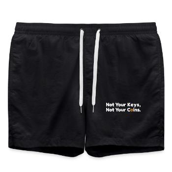 Le bitcoin n’est pas vos clés, pas vos pièces - Short de bain - noir - Devant - AI Model Male 185 light (185cm)