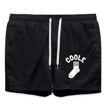 Chaussette cool - design motivant amusant - Short de bain - noir - Devant - AI Model Male 185 light (185cm)