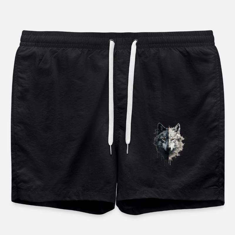 Wolf - Swim Trunks - black