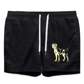 Bullmastiff Chien Silhouette - Short de bain - noir - Devant - AI Model Male 185 light (185cm)