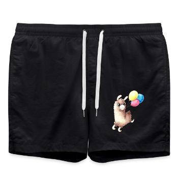 Alpaca d'anniversaire - Short de bain - noir - Devant - AI Model Male 185 light (185cm)