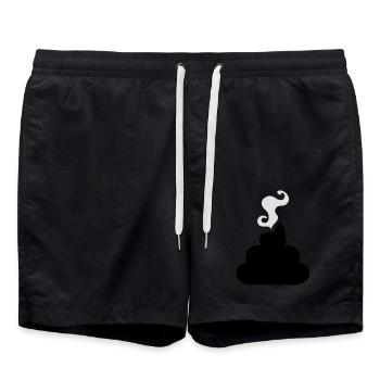 merde pile poo de vapeur de merde avec des lignes - Short de bain - noir - Devant - AI Model Male 185 light (185cm)