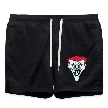 psychopathe psychopathe fou clown joker sourire mu - Short de bain - noir - Devant - AI Model Male 185 light (185cm)