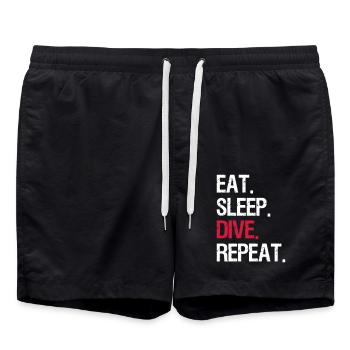 Eat Sleep Dive Repeat - Badeshorts - Schwarz - Vorne - AI Model Male 185 light (185cm)